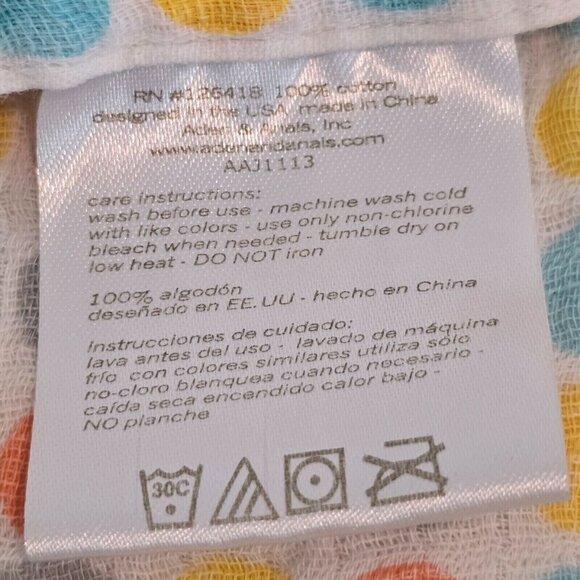 Aden + Anais Zatano Baby Muslin Blanket Polka Dots Printed Multicolor Unisex - Picture 5 of 5
